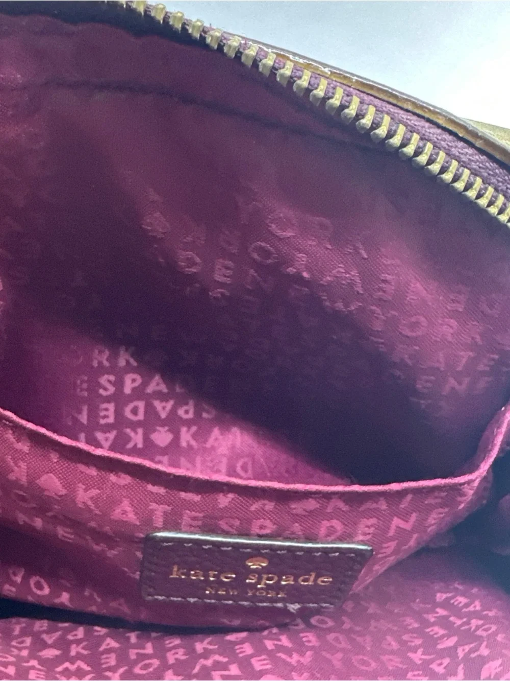 kate spade Two-Tone Burgundy and Tan Top-Handle Satchel
